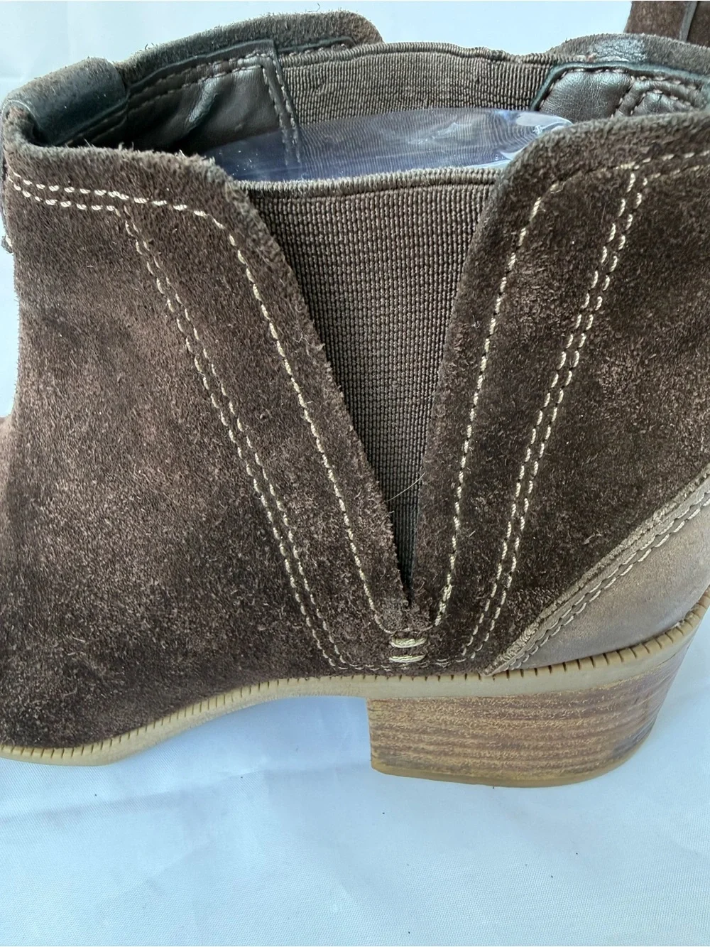 Clarks Maypearl Daisy Dark Brown Suede Chelsea Ankle Boots Size 8